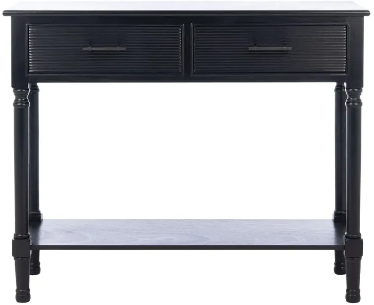 Gomez 2 Drawer Console Table in Black by Safavieh