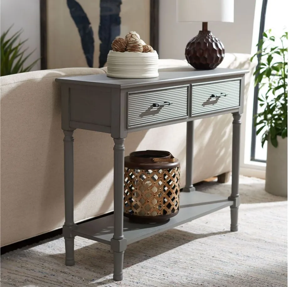 Gomez 2 Drawer Console Table in Gray by Safavieh