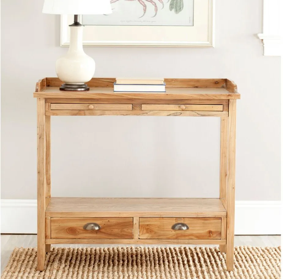 Hollis Console Table in Oak by Safavieh