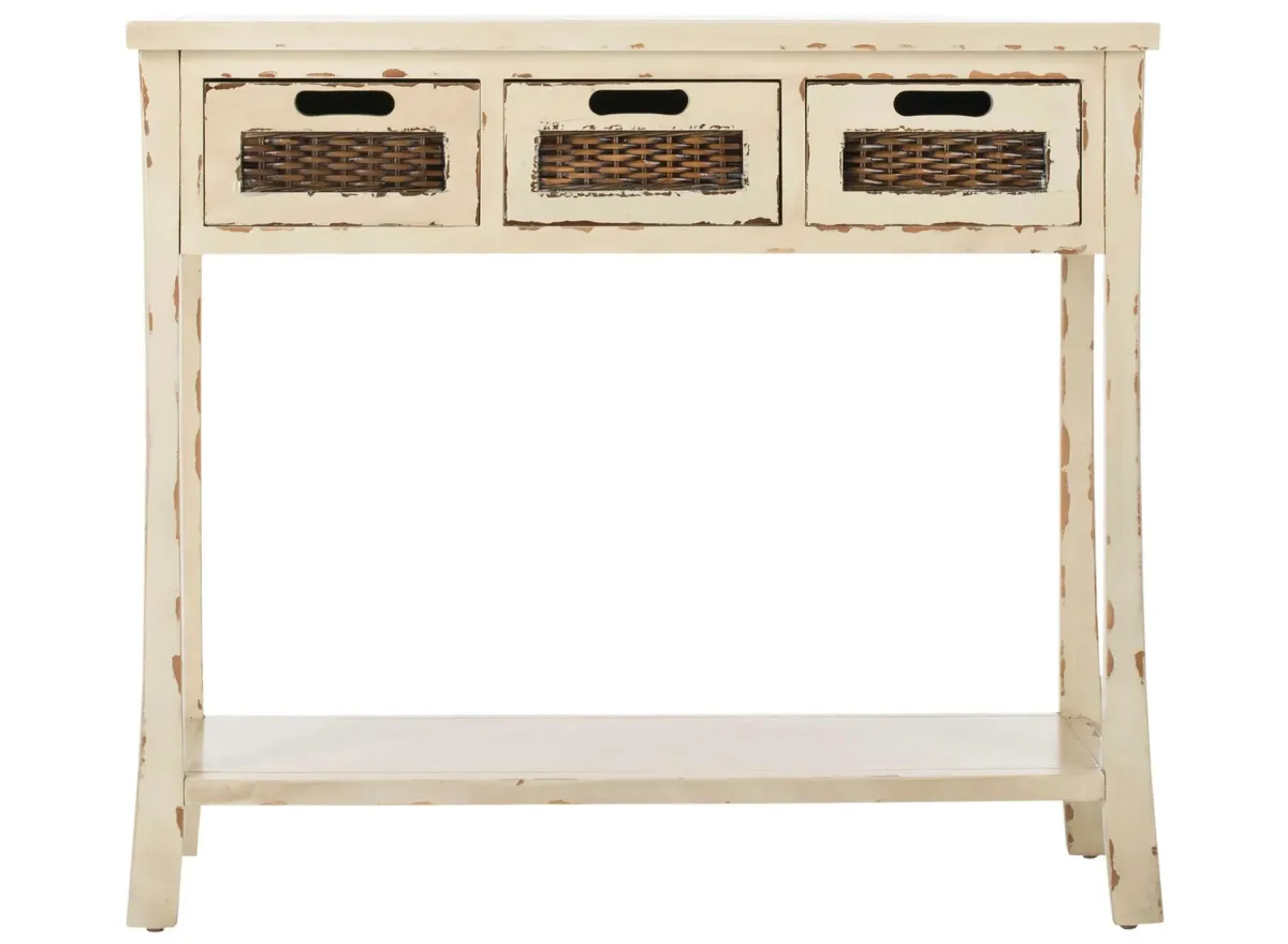 Josef 3 Drawer Console Table in Vintage Cream by Safavieh