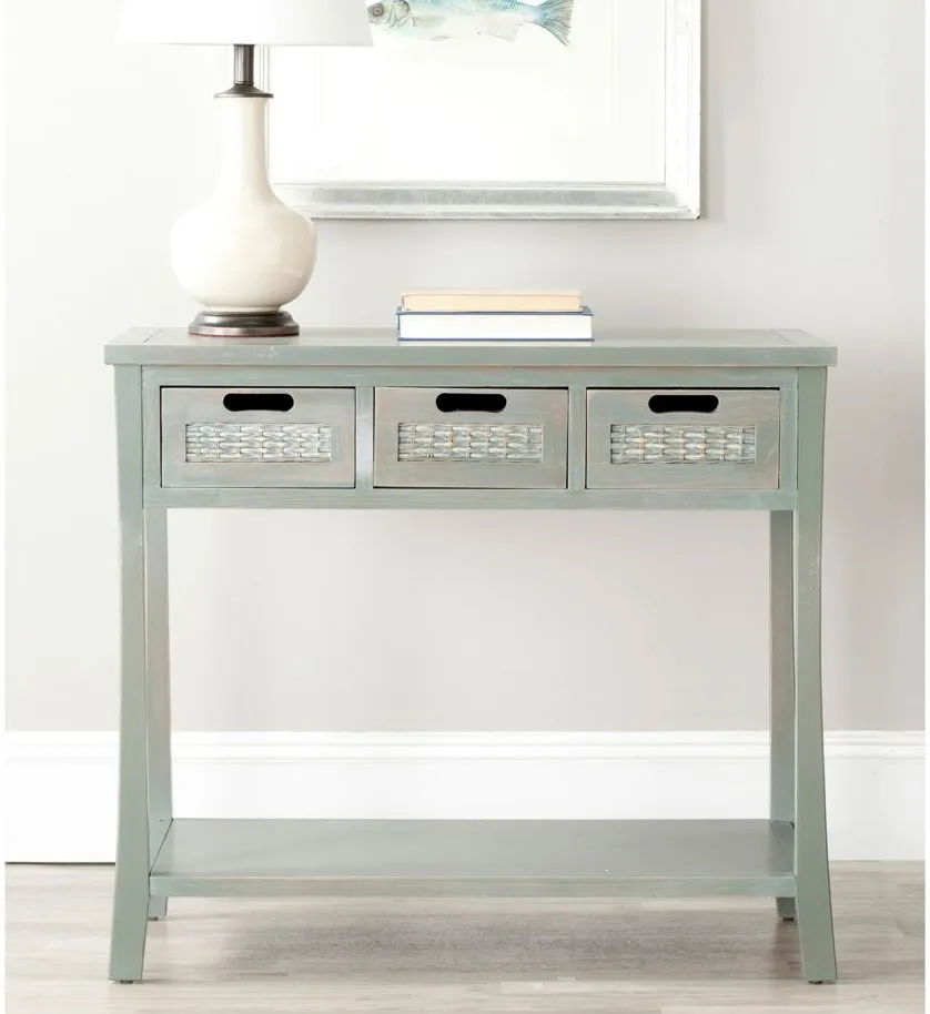 Josef 3 Drawer Console Table in Ash Gray by Safavieh