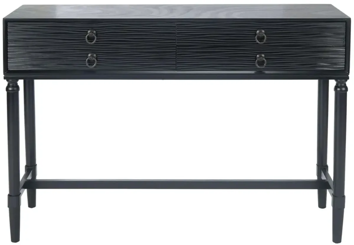 Joshua 4 Drawer Console Table in Black by Safavieh