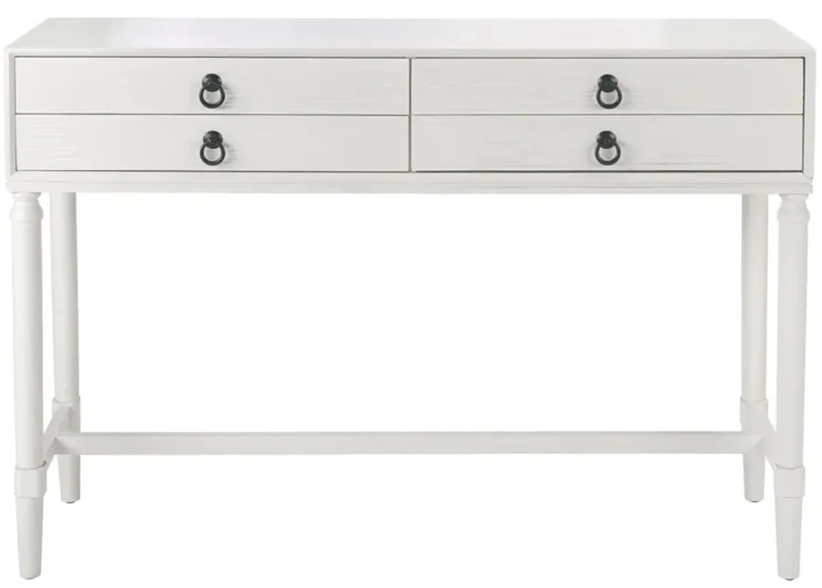 Joshua 4 Drawer Console Table in Distrssed White by Safavieh