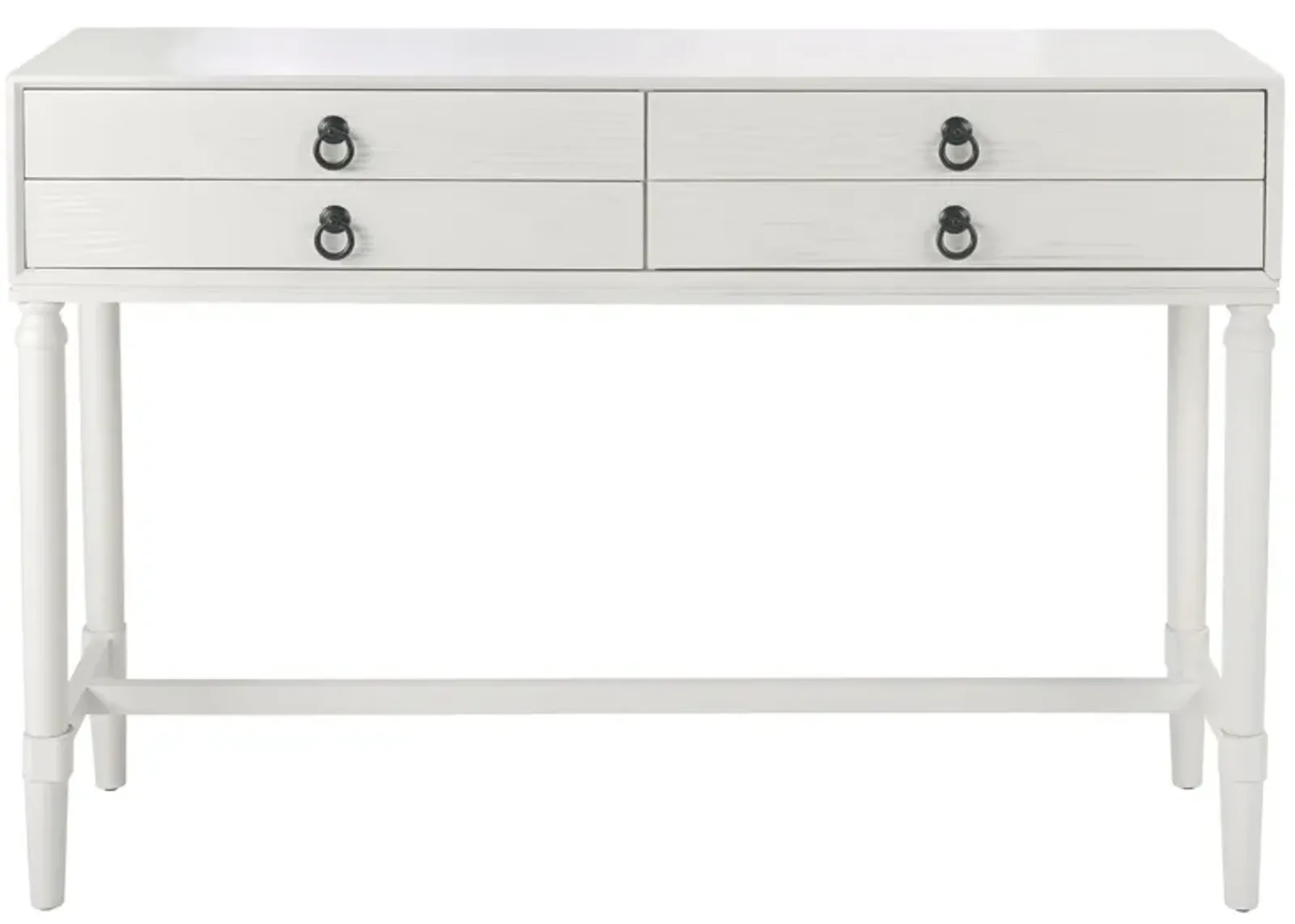 Joshua 4 Drawer Console Table in Distrssed White by Safavieh