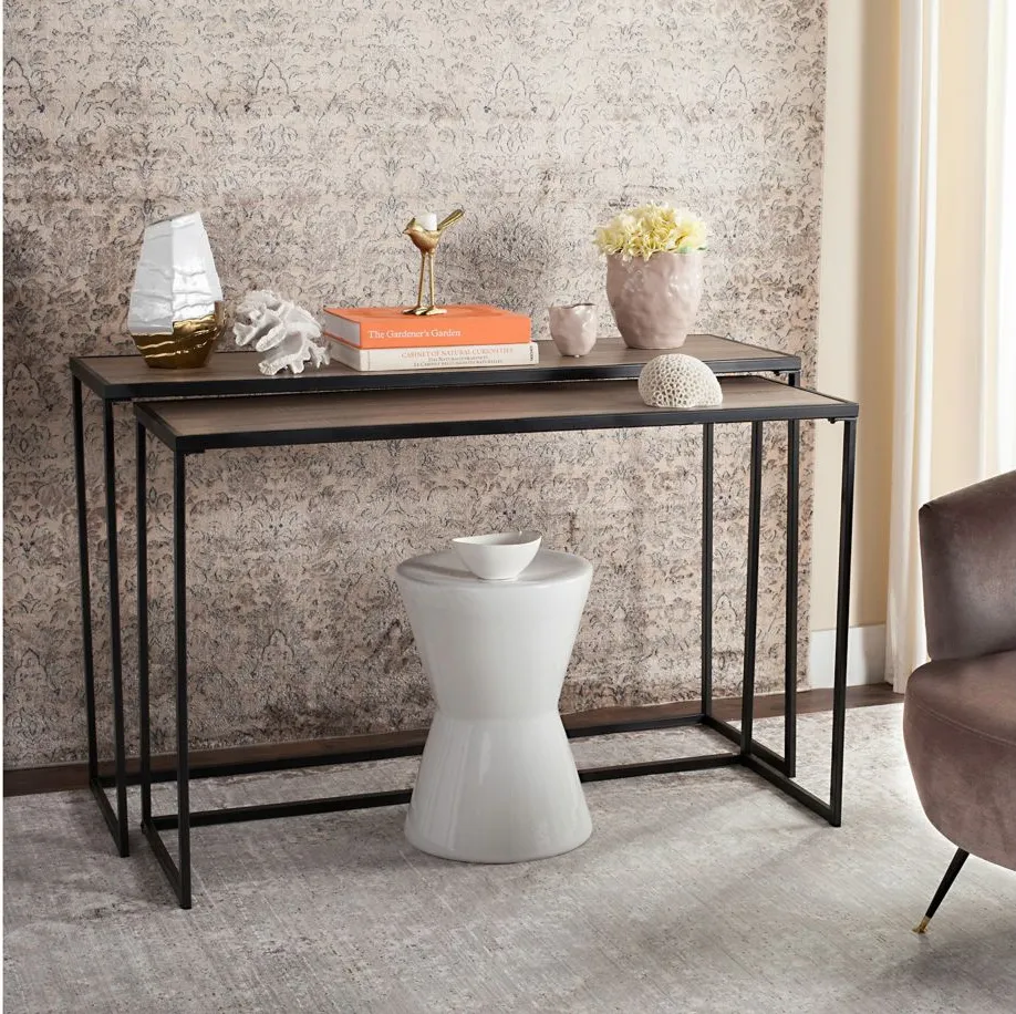 Josie Stacking Console Table in Light Brown by Safavieh