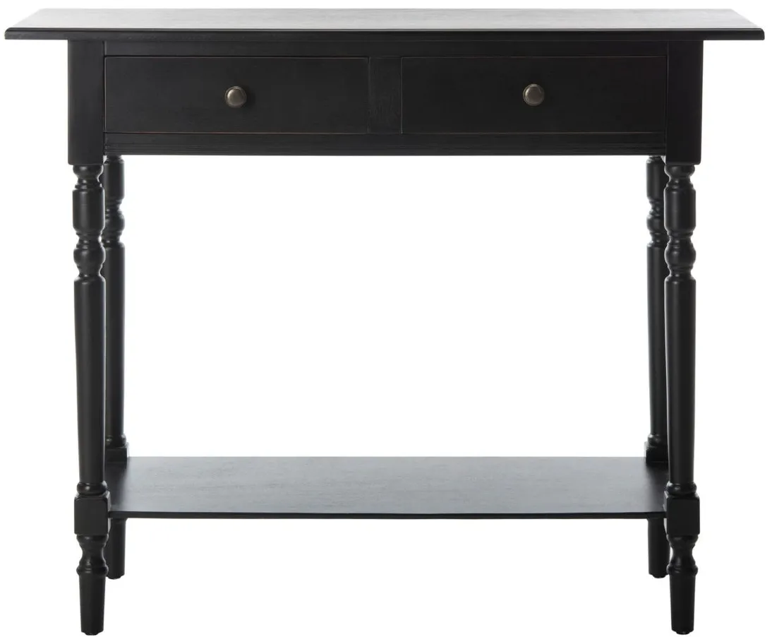 Jovanna 2 Drawer Console Table in Distressed Black by Safavieh