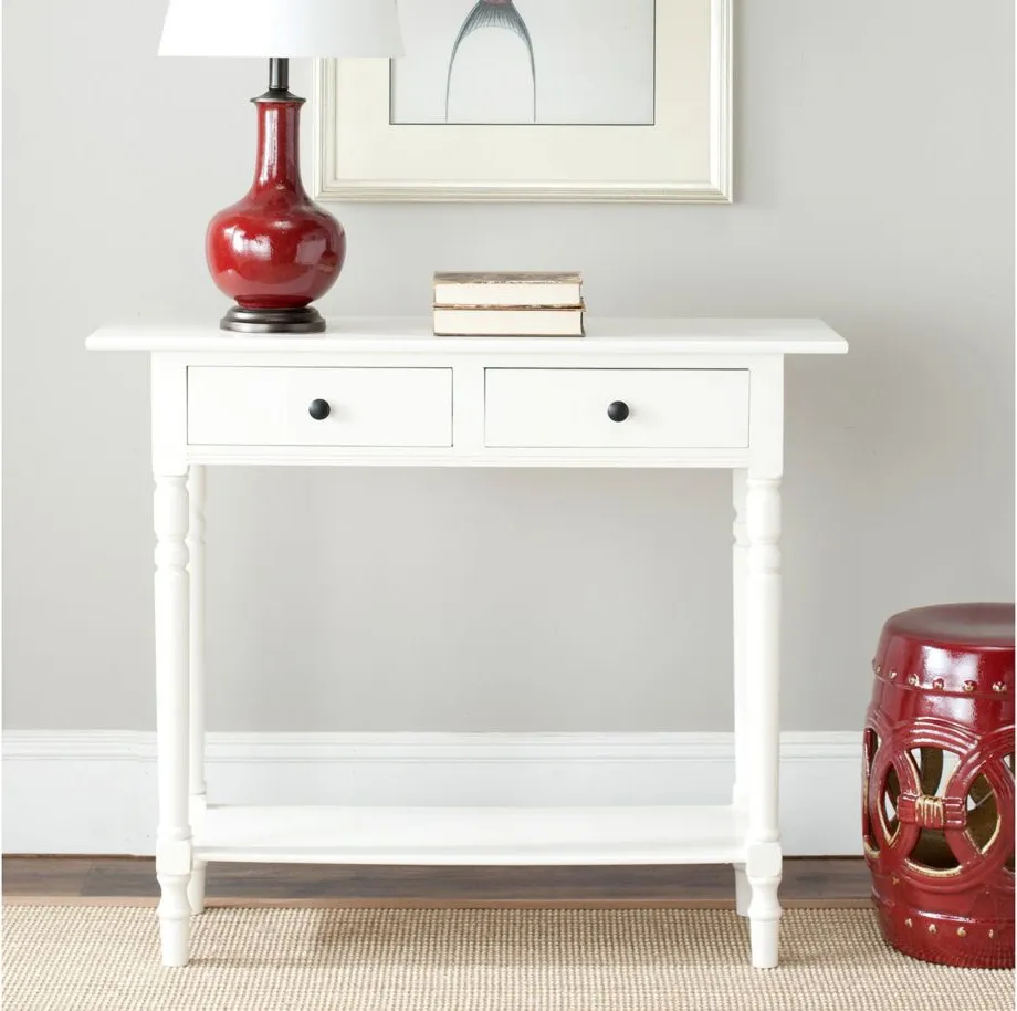 Jovanna 2 Drawer Console Table in Distressed Cream by Safavieh