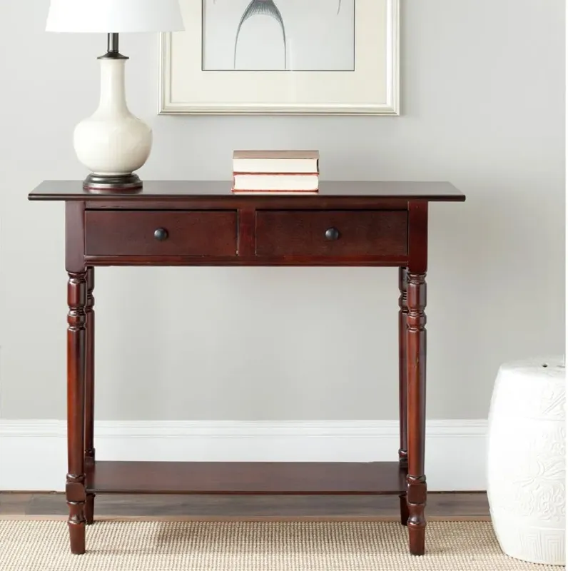 Jovanna 2 Drawer Console Table in Dark Cherry by Safavieh