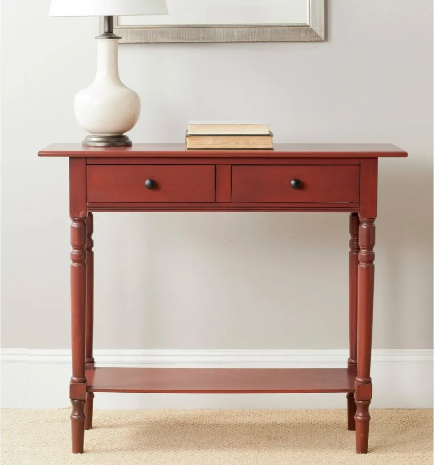 Jovanna 2 Drawer Console Table in Red by Safavieh