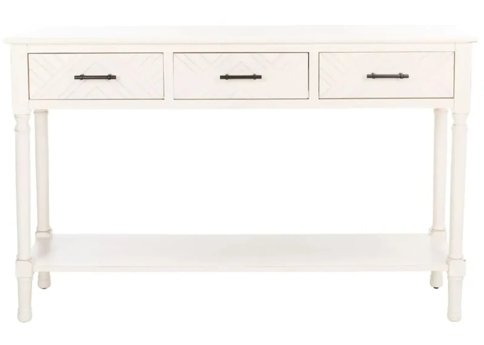 Jovie 3 Drawer Console Table in Distressed White by Safavieh