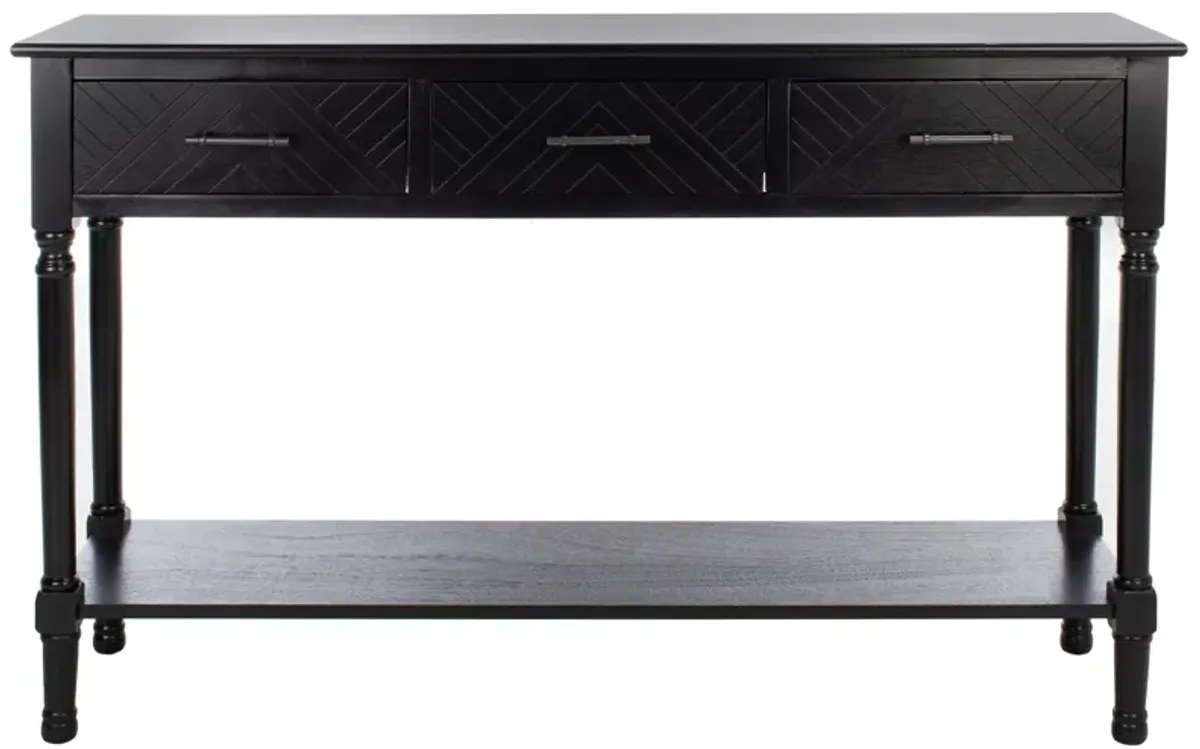 Jovie 3 Drawer Console Table in Black by Safavieh