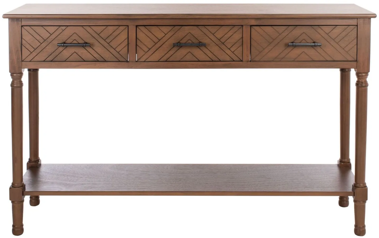 Jovie 3 Drawer Console Table in Brown by Safavieh