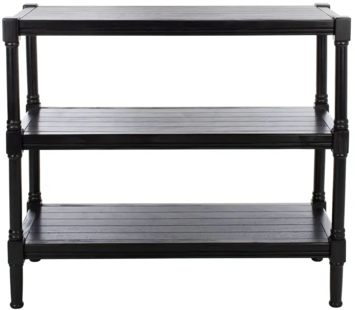 Julian 3 Shelf Console Table in Black by Safavieh