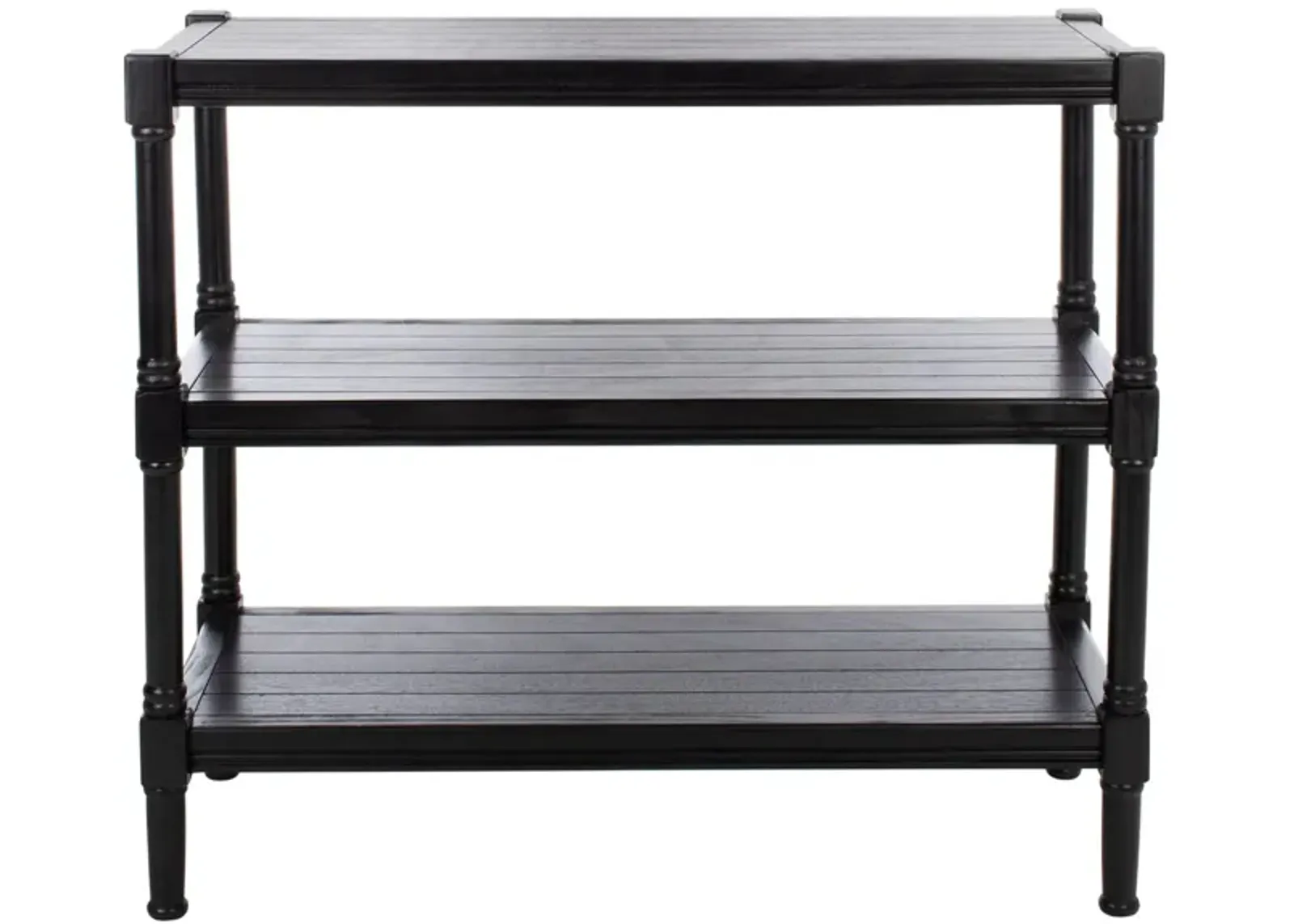 Julian 3 Shelf Console Table in Black by Safavieh