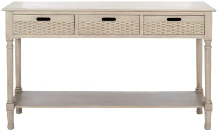 Katie 3 Drawer Console Table in Greige by Safavieh