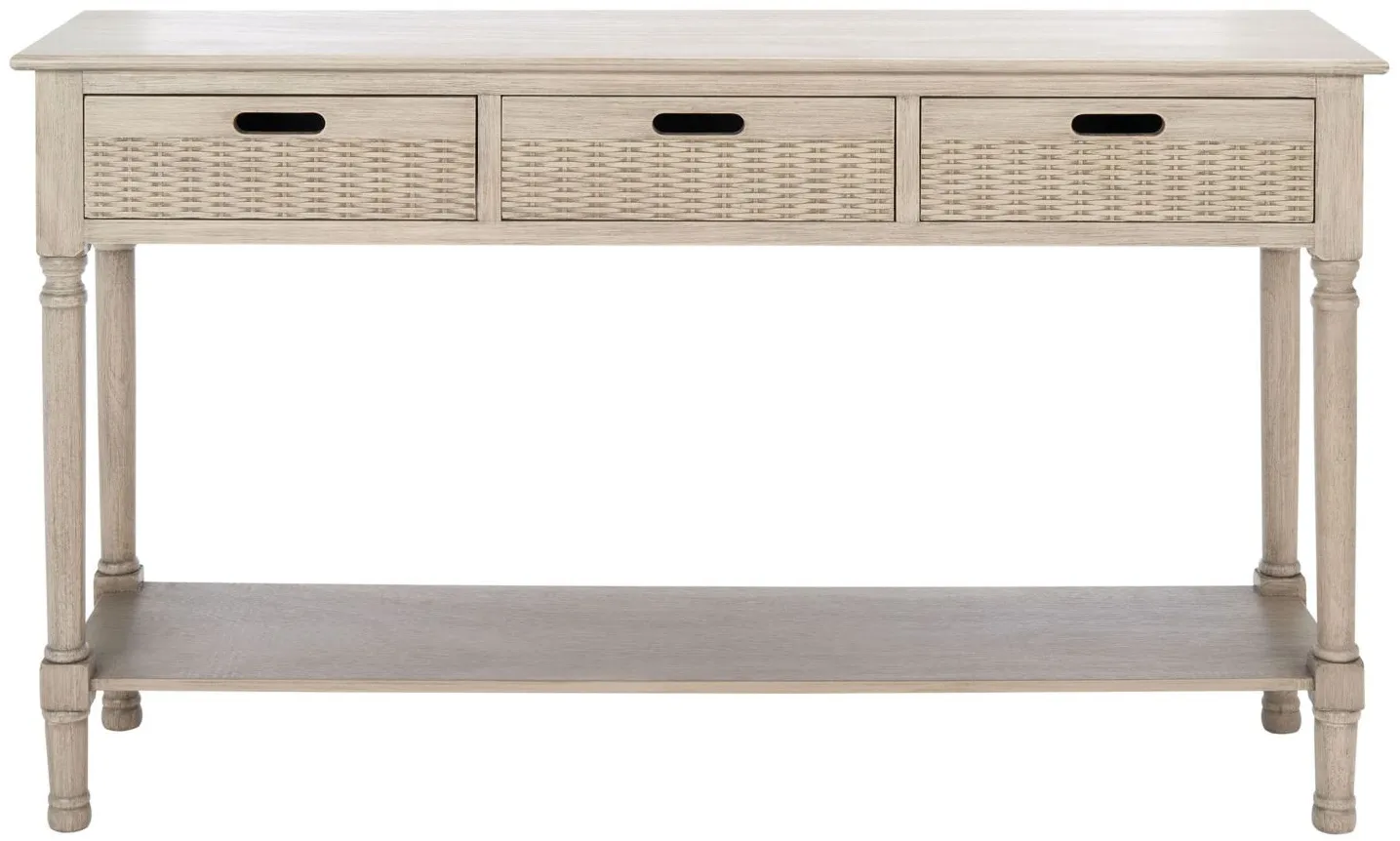 Katie 3 Drawer Console Table in Greige by Safavieh