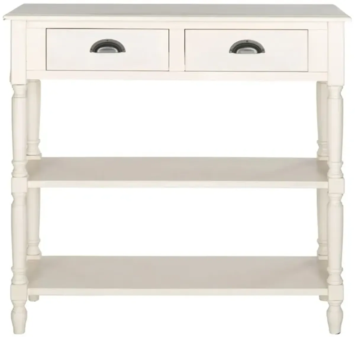 Kayson Console Table With Storage in White by Safavieh