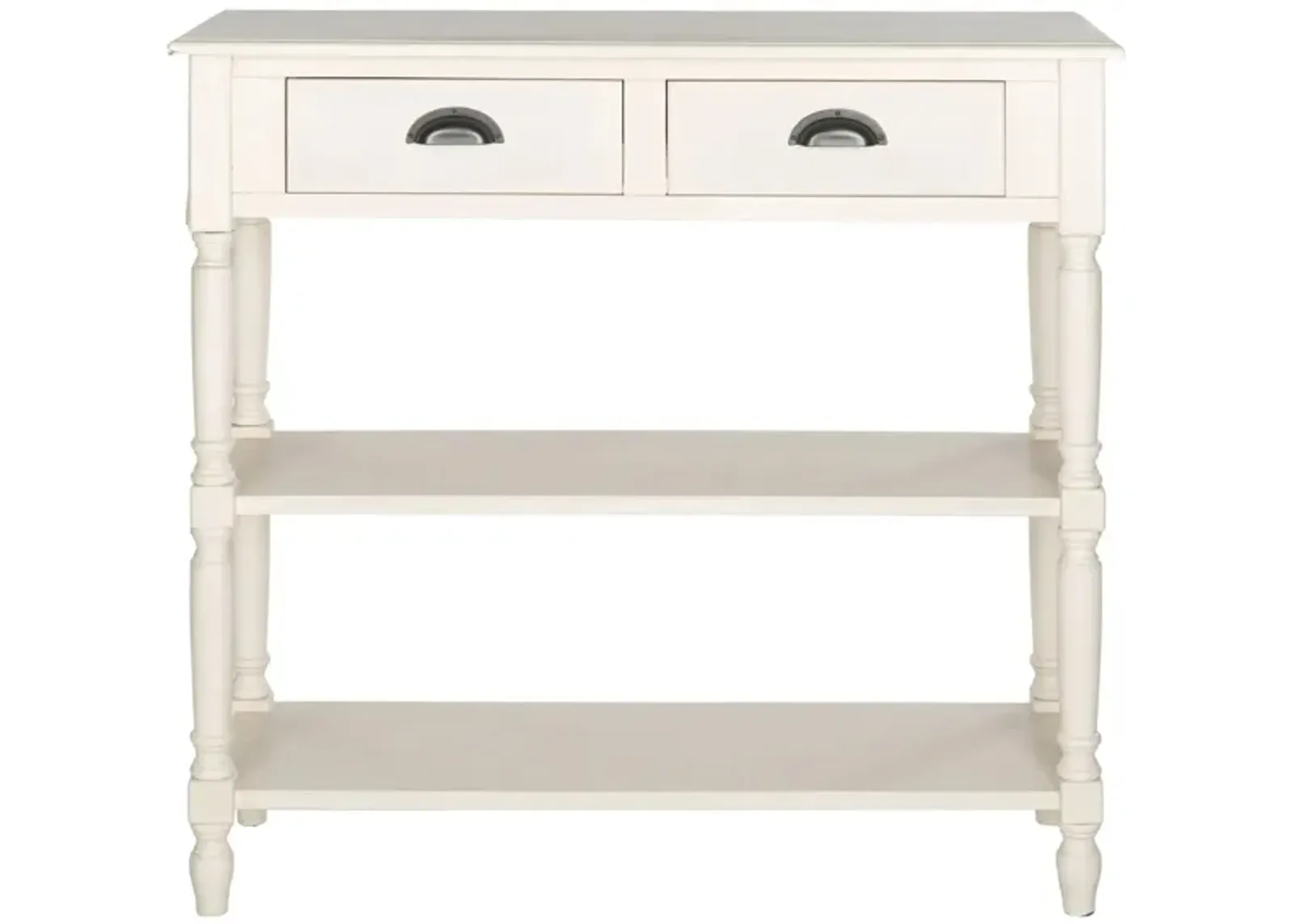 Kayson Console Table With Storage in White by Safavieh