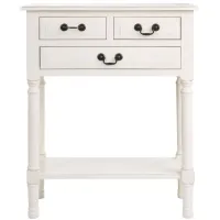 Lelia 3 Drawer Console Table in Distrssed White by Safavieh