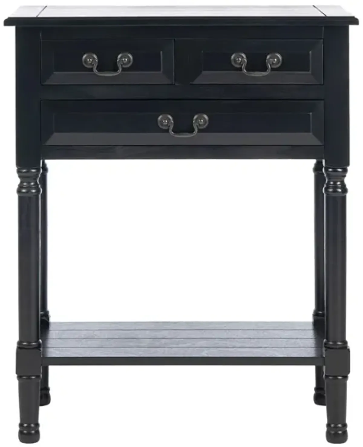 Lelia 3 Drawer Console Table in Black by Safavieh