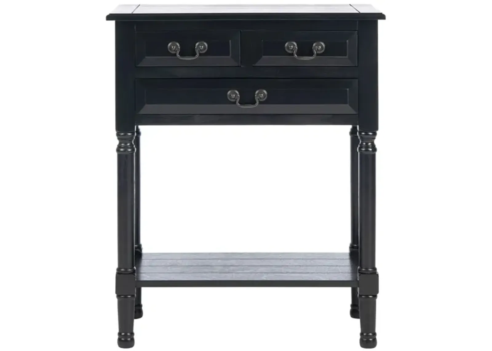 Lelia 3 Drawer Console Table in Black by Safavieh