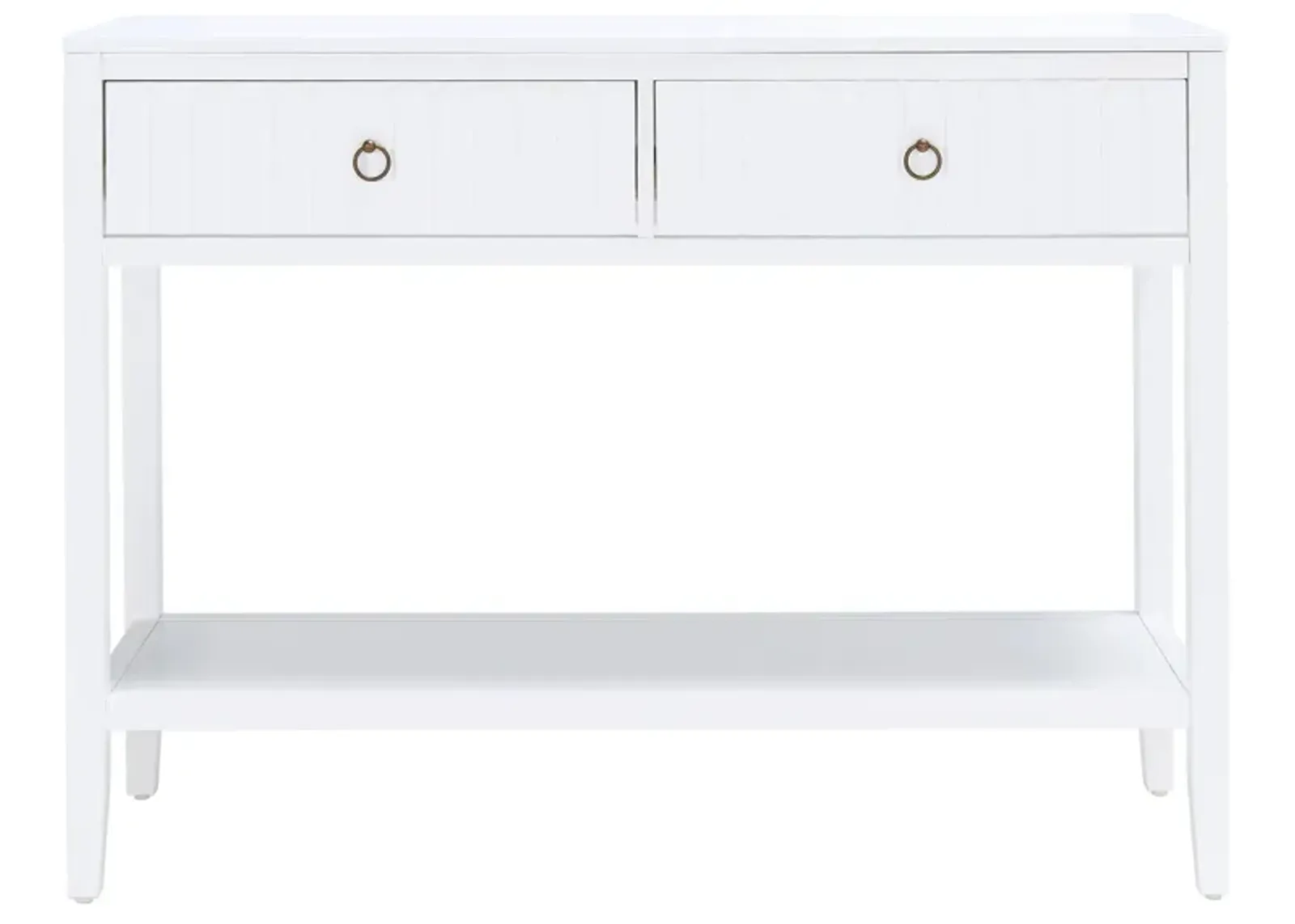 Letty 2 Drawer Console Table in White by Safavieh