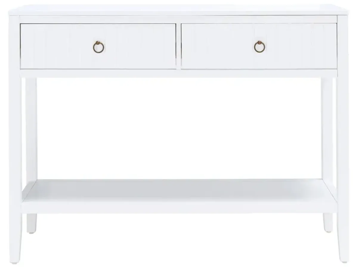 Letty 2 Drawer Console Table in White by Safavieh