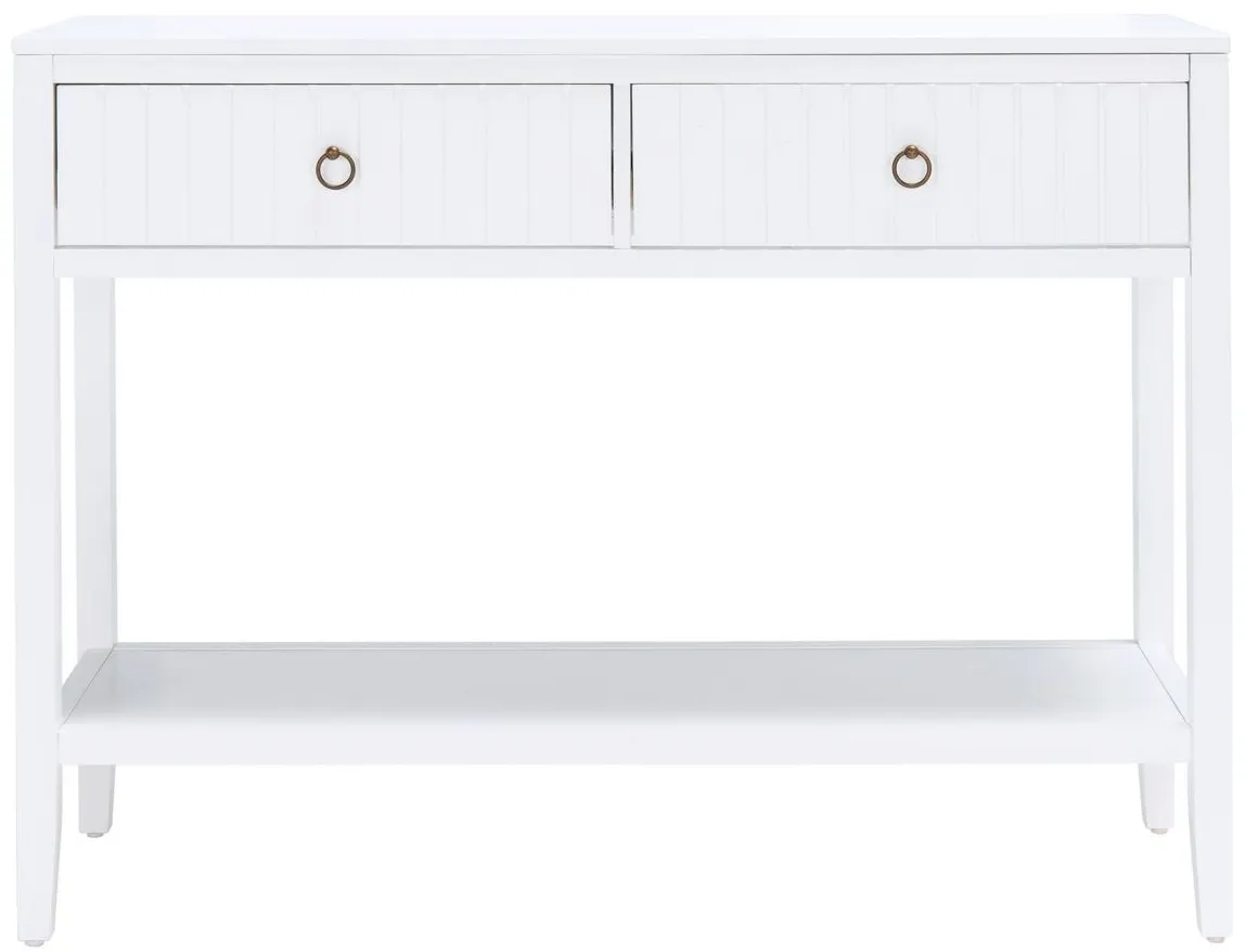 Letty 2 Drawer Console Table in White by Safavieh