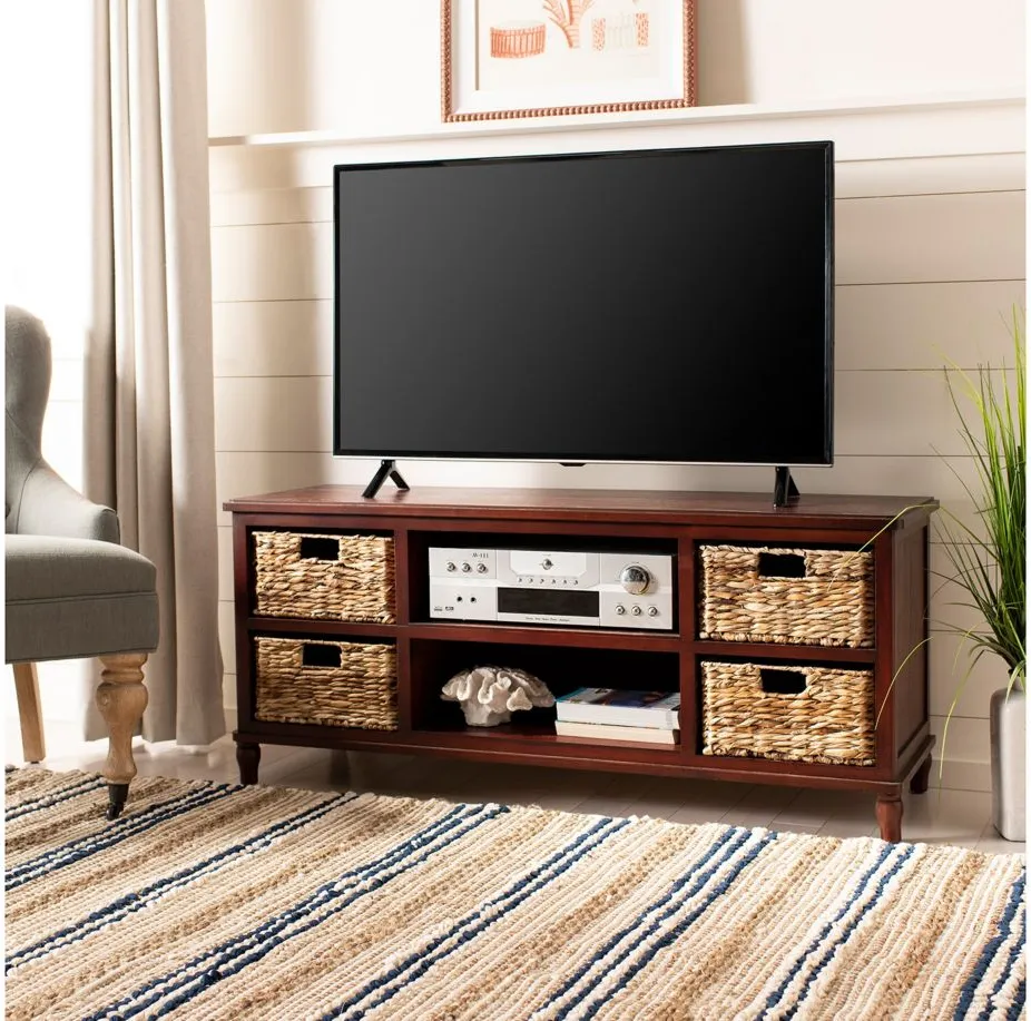 Manny TV Console in Cherry by Safavieh