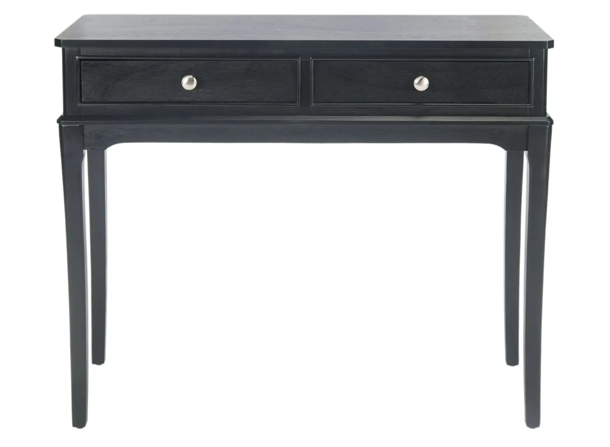 Michaela 2 Drawer Console Table in Black by Safavieh