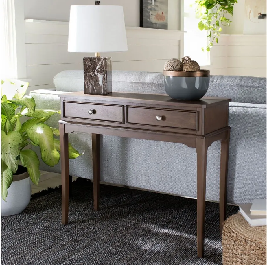 Michaela 2 Drawer Console Table in Brown by Safavieh