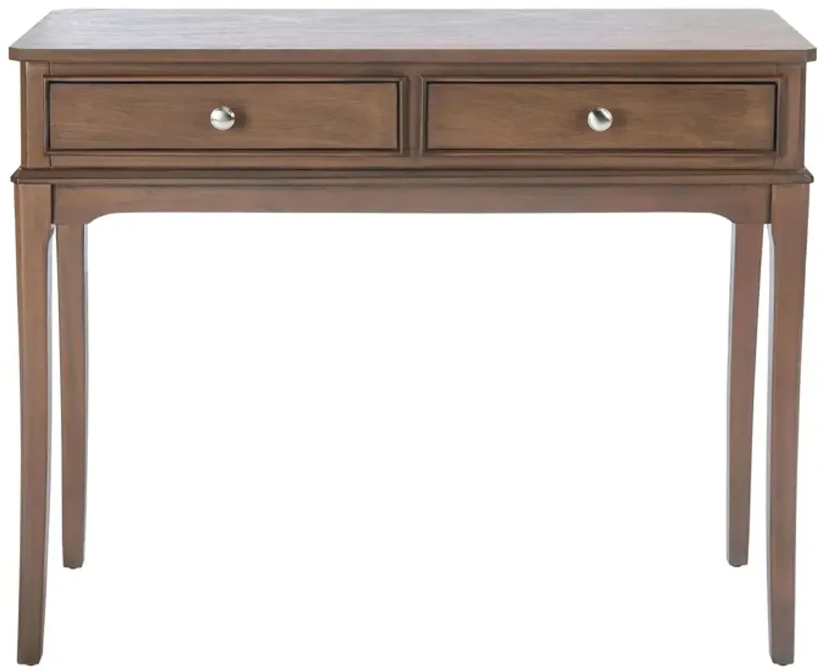 Michaela 2 Drawer Console Table in Brown by Safavieh