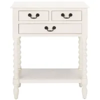 Mycha 3 Drawer Console Table in Distressed White by Safavieh