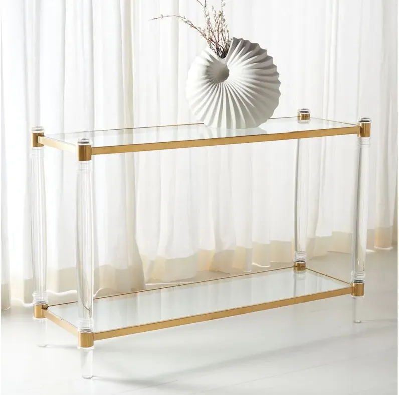 Octavia Console Table in Brass by Safavieh