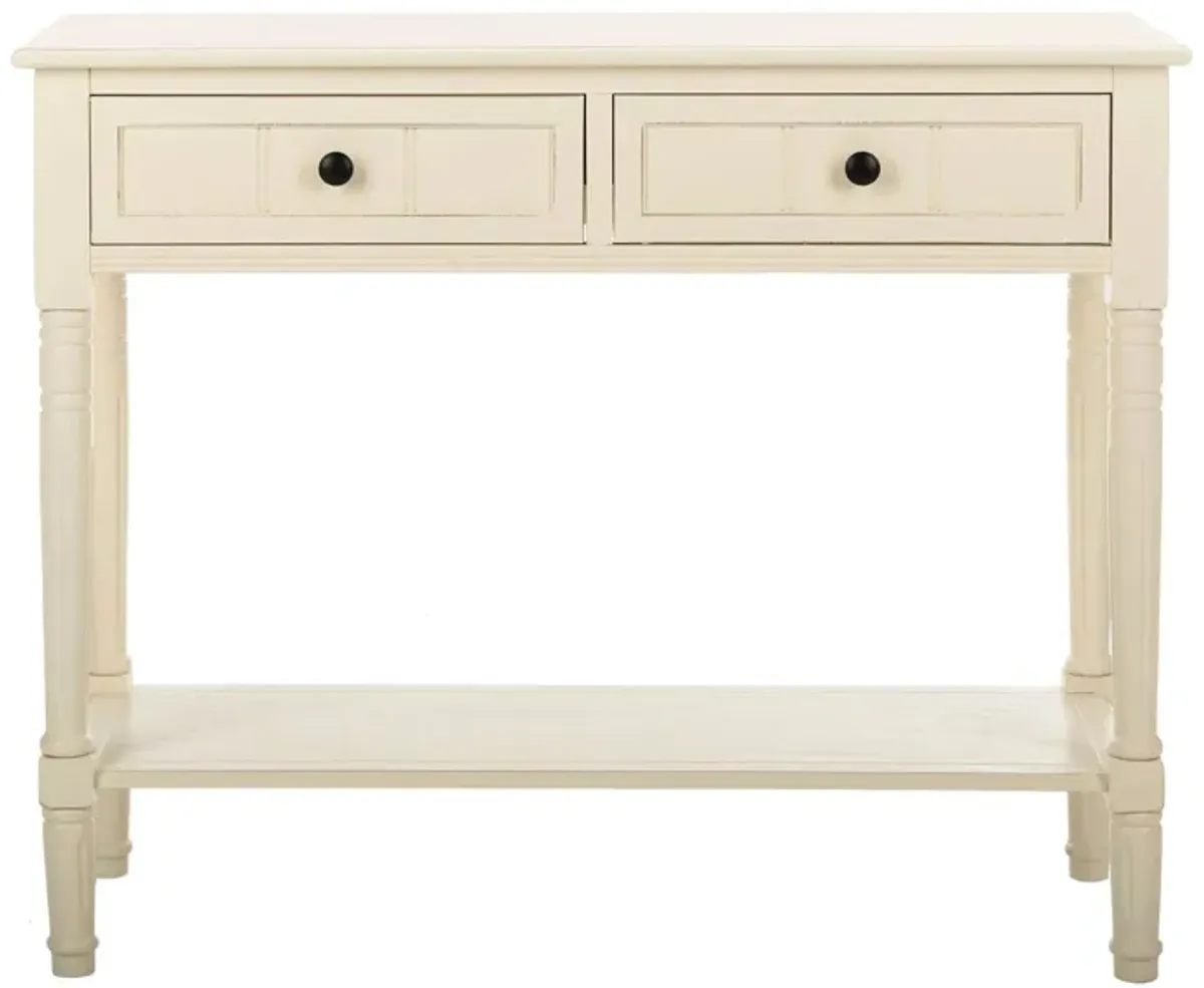 Otto 2 Drawer Console Table in Distressed Cream by Safavieh