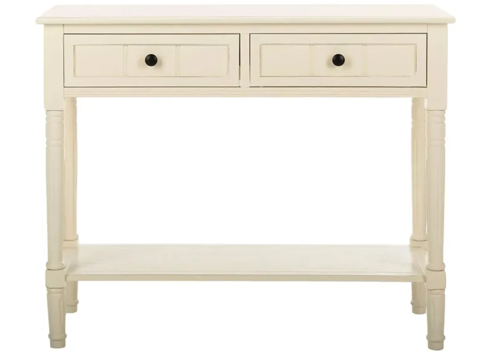 Otto 2 Drawer Console Table in Distressed Cream by Safavieh