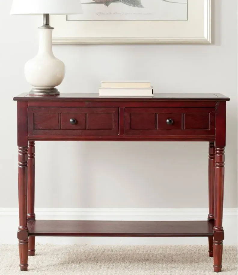 Otto 2 Drawer Console Table in Dark Cherry by Safavieh