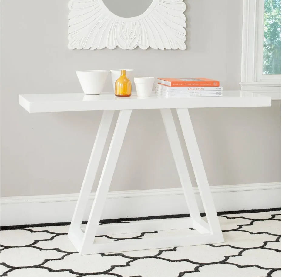 Patti Console Table in White by Safavieh