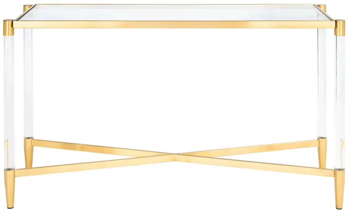 Reese Acrylic Console Table in Gold by Safavieh