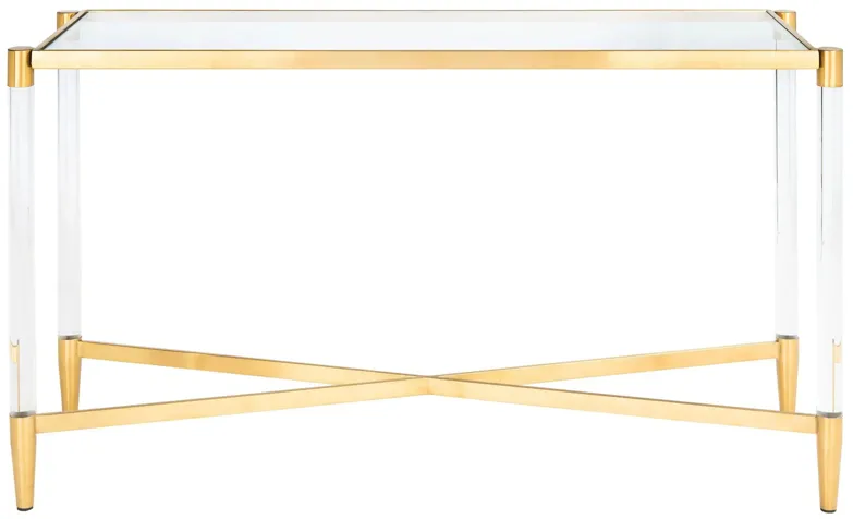 Reese Acrylic Console Table in Gold by Safavieh