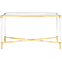 Reese Acrylic Console Table in Gold by Safavieh