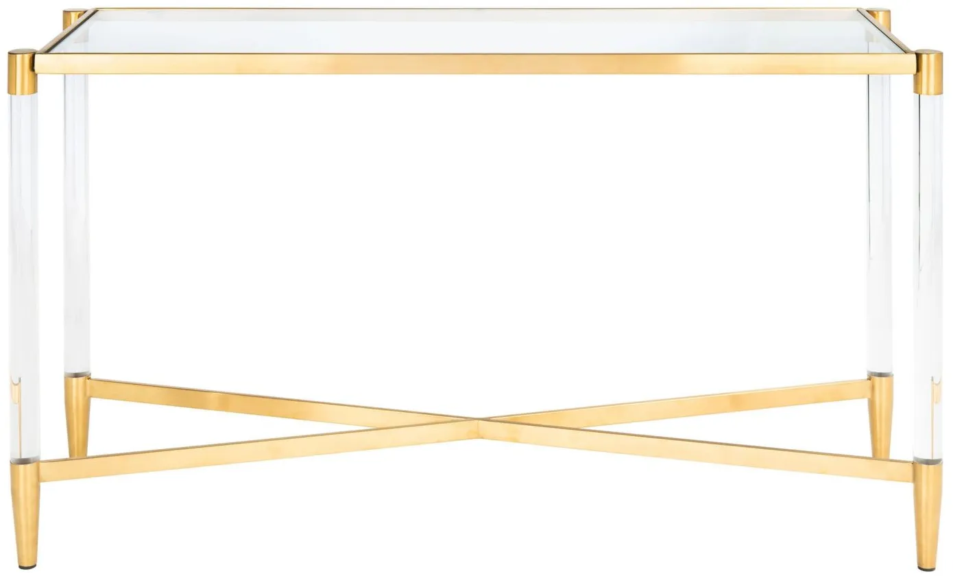 Reese Acrylic Console Table in Gold by Safavieh