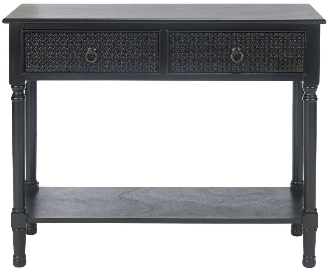 Rooney 2 Drawer Console Table in Black by Safavieh