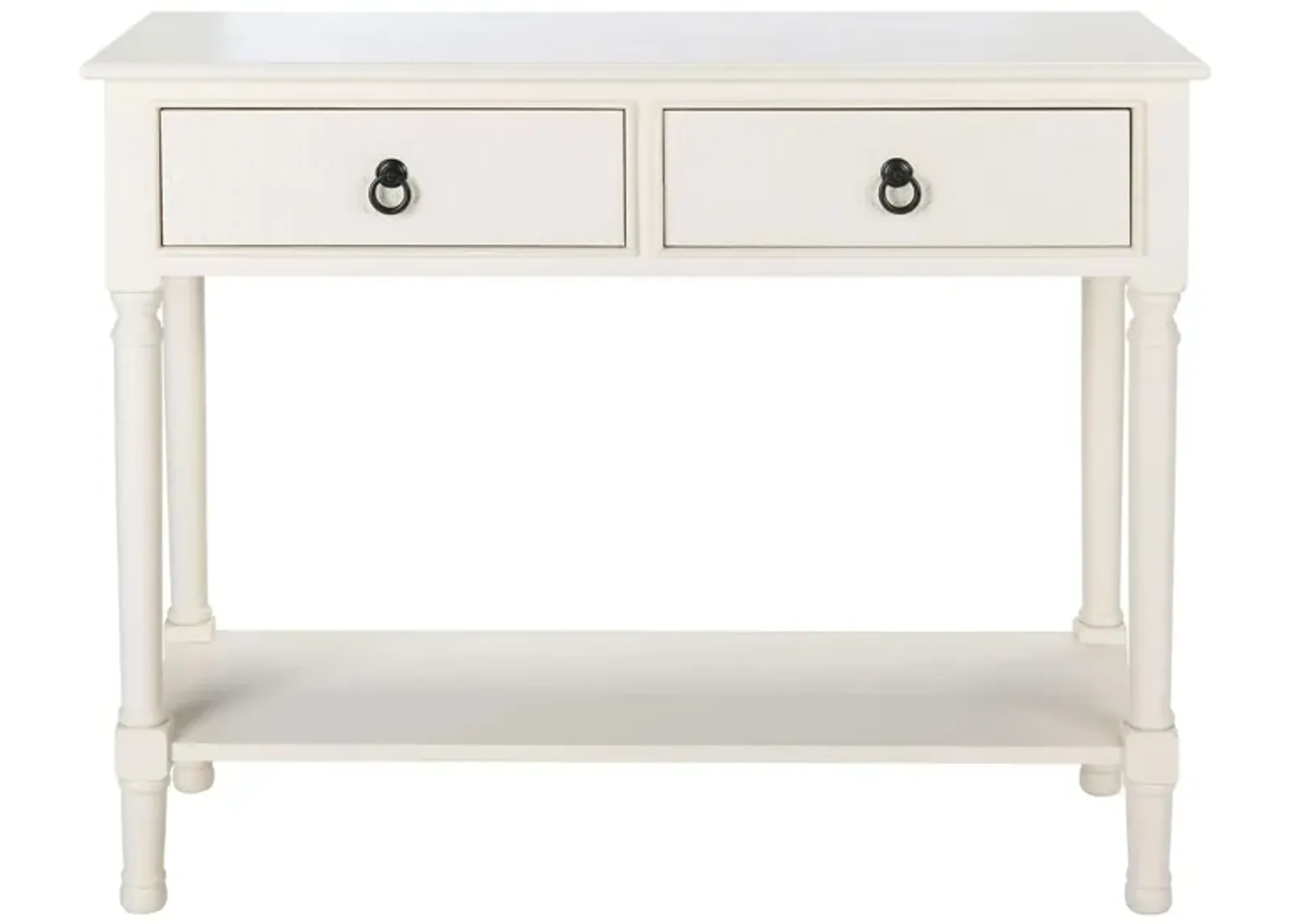 Rooney 2 Drawer Console Table in Distrssed White by Safavieh