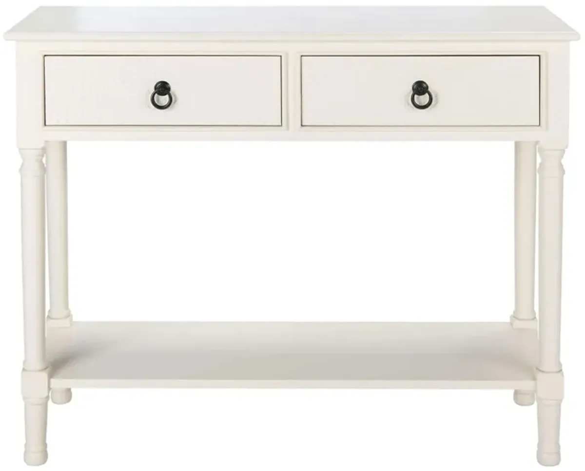 Rooney 2 Drawer Console Table in Distrssed White by Safavieh