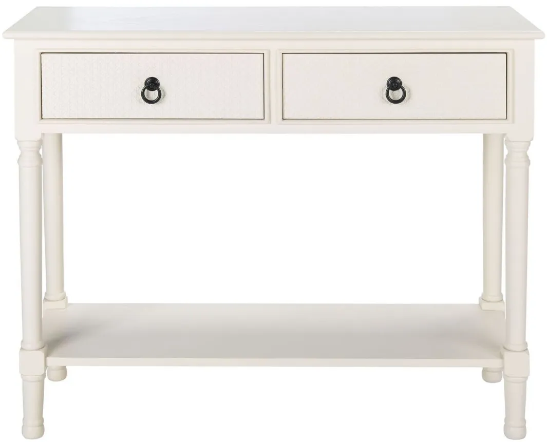 Rooney 2 Drawer Console Table in Distrssed White by Safavieh