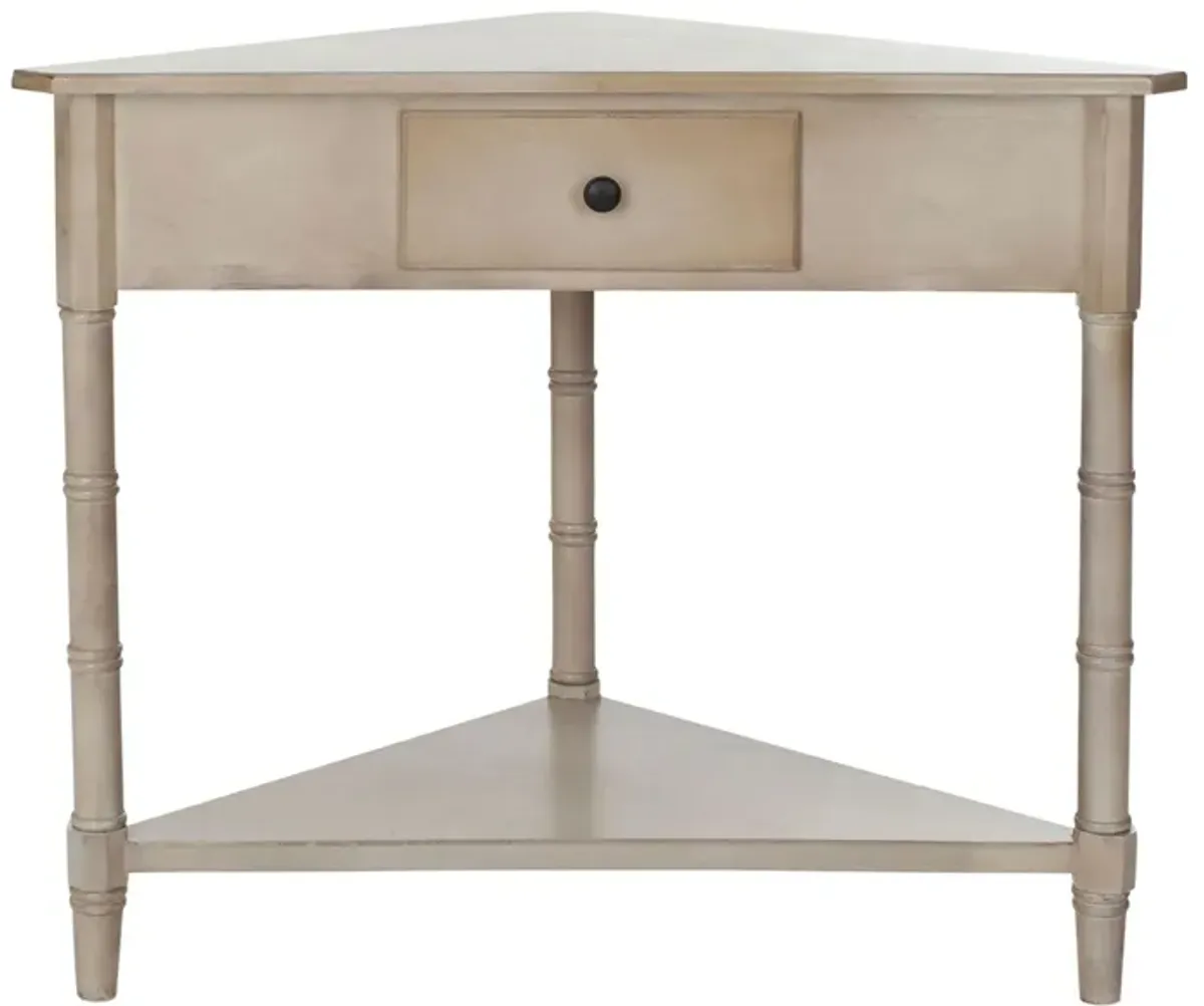 Rosalia Corner Console Table in Vintage Gray by Safavieh