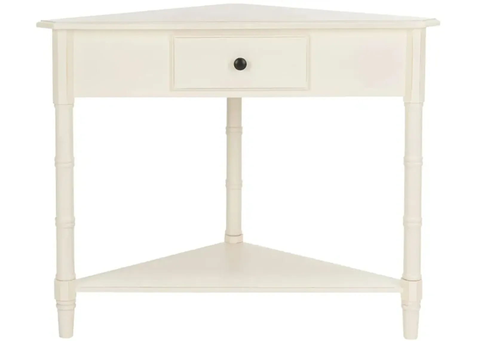 Rosalia Corner Console Table in Distressed Cream by Safavieh