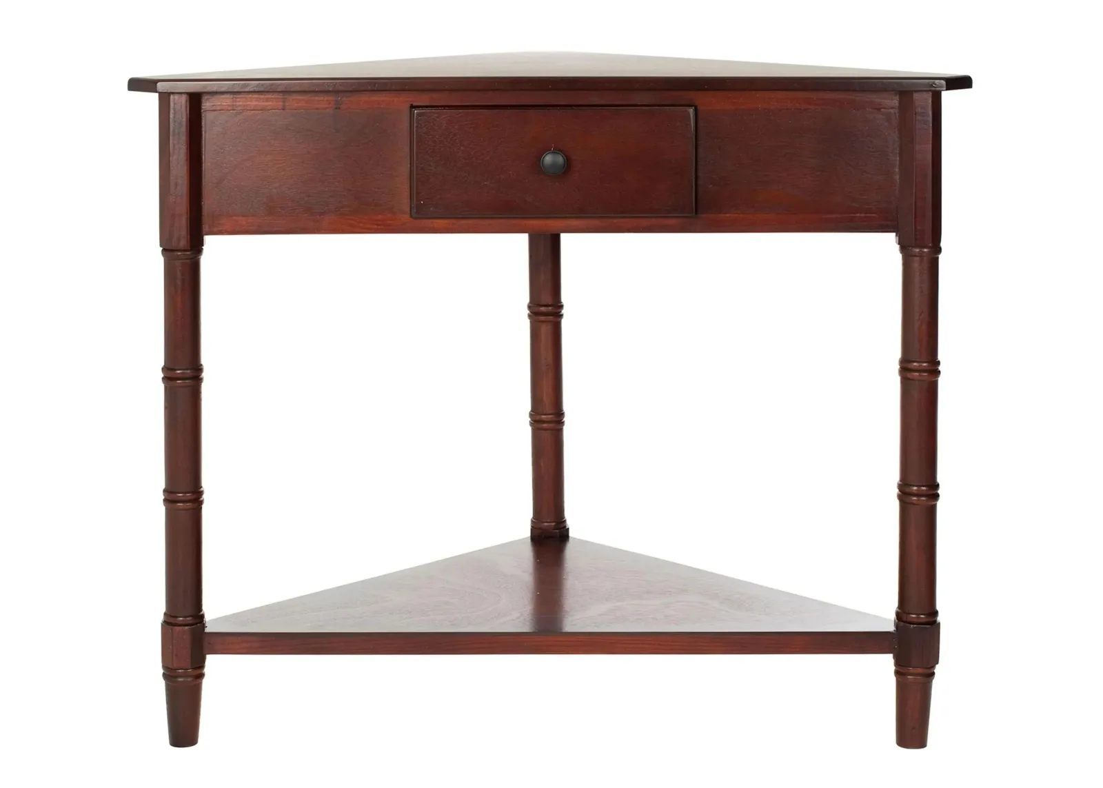 Rosalia Corner Console Table in Dark Cherry by Safavieh