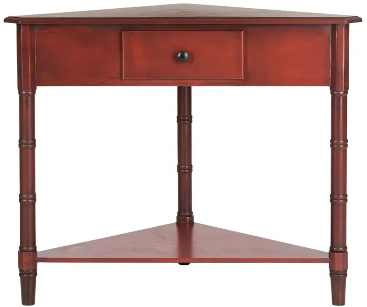 Rosalia Corner Console Table in Red by Safavieh